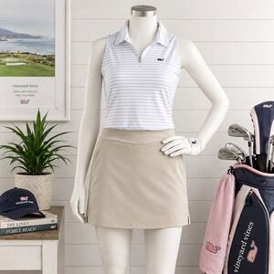Vineyard Vines Skort Womens 10 Beige Performance Golf Tennis Skirt Sporty Preppy